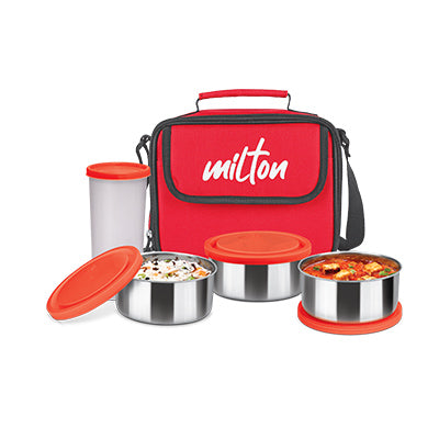 Milton Lunch Box - Steel Combi Tiffin 3+1 Cont