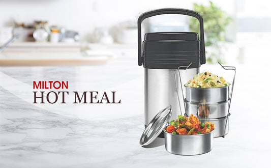 Milton SS Thermosteel Tiffin Hot Meal with Carry Case (Cont - 360ml Each)