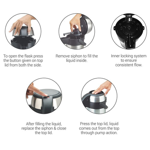 Milton SS Hot n Cold Flask Beverage Dispenser with Handle