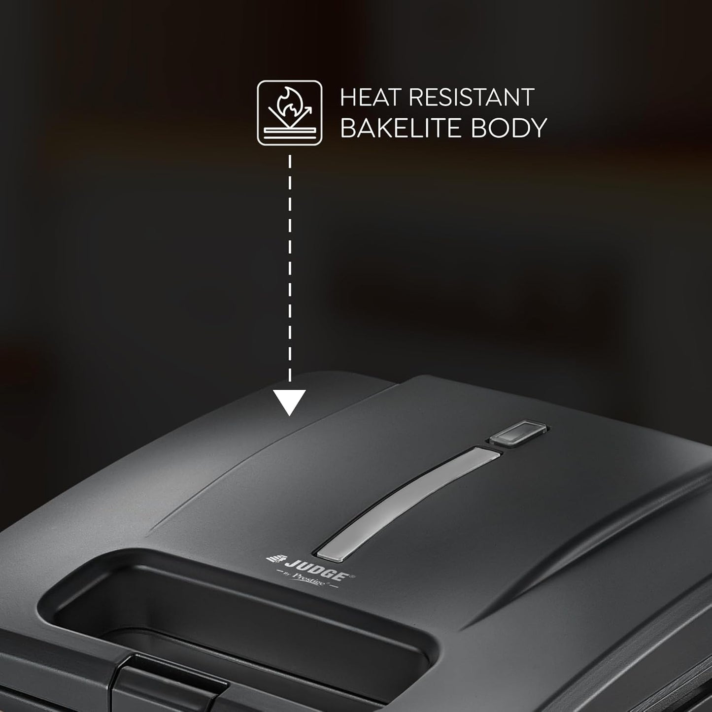 Judge by Prestige 800 Watts Sandwich Maker with Sandwich Grill / Plain Plates (03)| Power Indicators | Non-Stick Heating Plate |Heat resistant Body