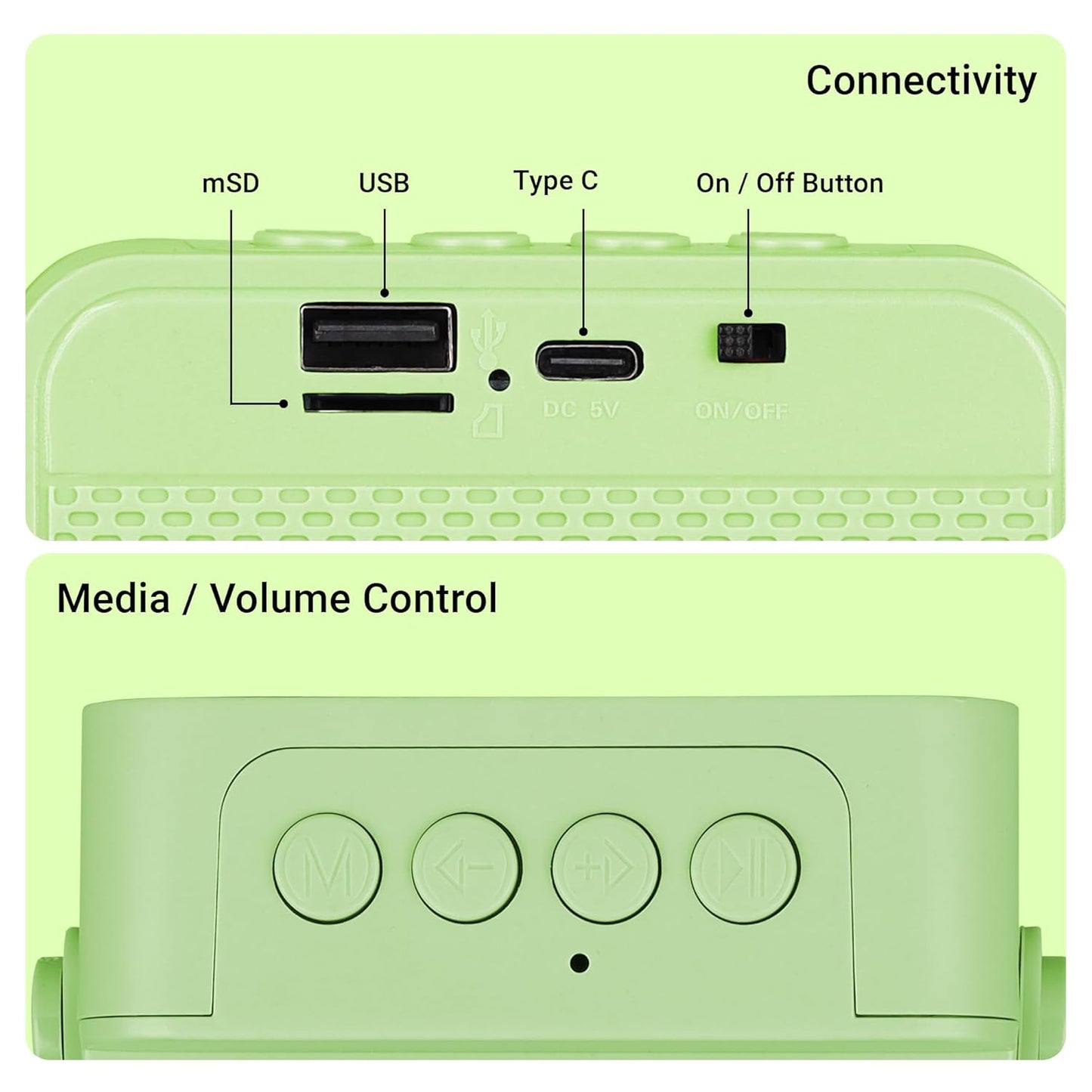 ZEBRONICS County 8, Portable Bluetooth Speaker, 8 Watts, BTv5.3, TWS, RGB LED, Call Function