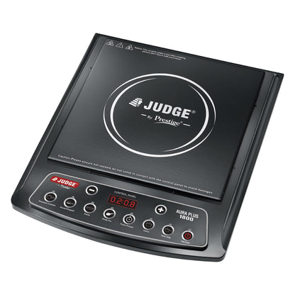 Judge By Prestige Aura Plus 1800W Multiple Indian Menu Option Induction Cooktop Black | Convenient Timer Function|Push Buttons|1 Year Warranty