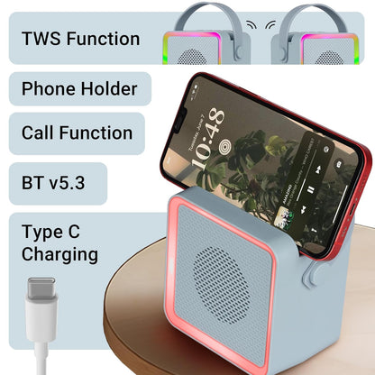 ZEBRONICS County 8, Portable Bluetooth Speaker, 8 Watts, BTv5.3, TWS, RGB LED, Call Function