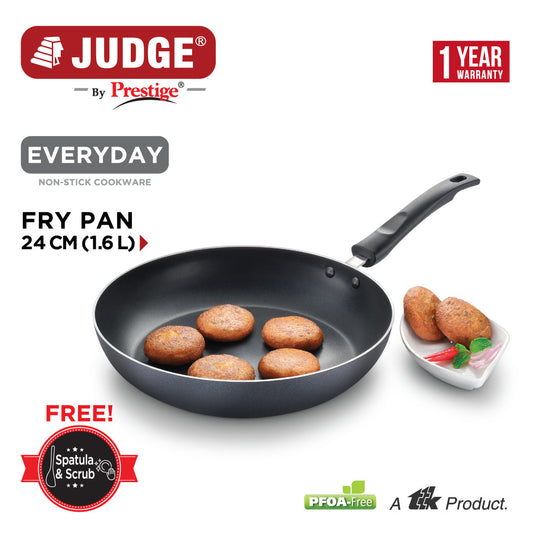 Judge by Prestige Everyday Combi Pack - Kadai 240mm + Fry Pan 240mm + Glass Lid