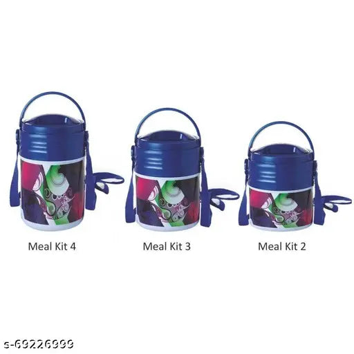 Cello Meal Kit Plastic Tiffin Box | Stainless Steel Containers 355ml Each | Leak Proof | Food Grade | Easy to Carry | Insulated Lunch Box for Office, Travelling