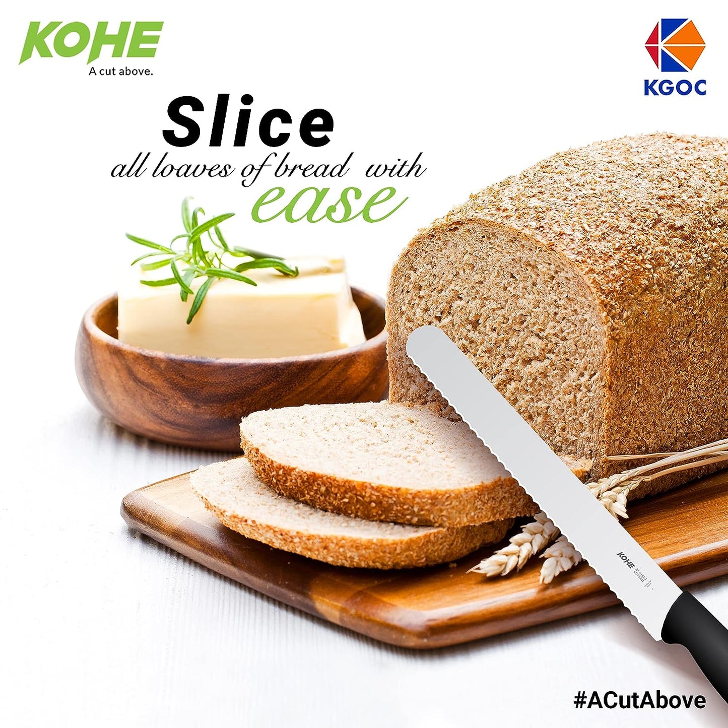 Kohe Bread Knife Wide Serrated 1102.3 (433mm)